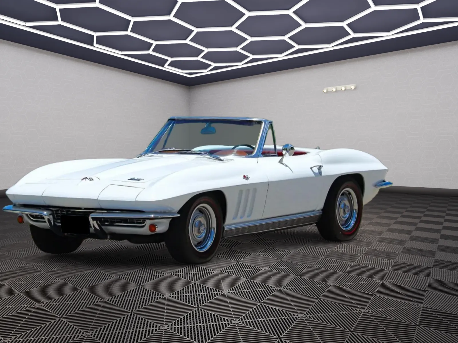 1966 Chevrolet Corvette  Convertible, Matching Numbers 327/300 4-Speed, Ermine White with Red Interior